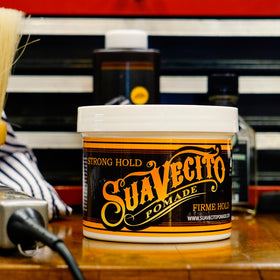 Suavecito used at barber station demonstrating professional performance benefit