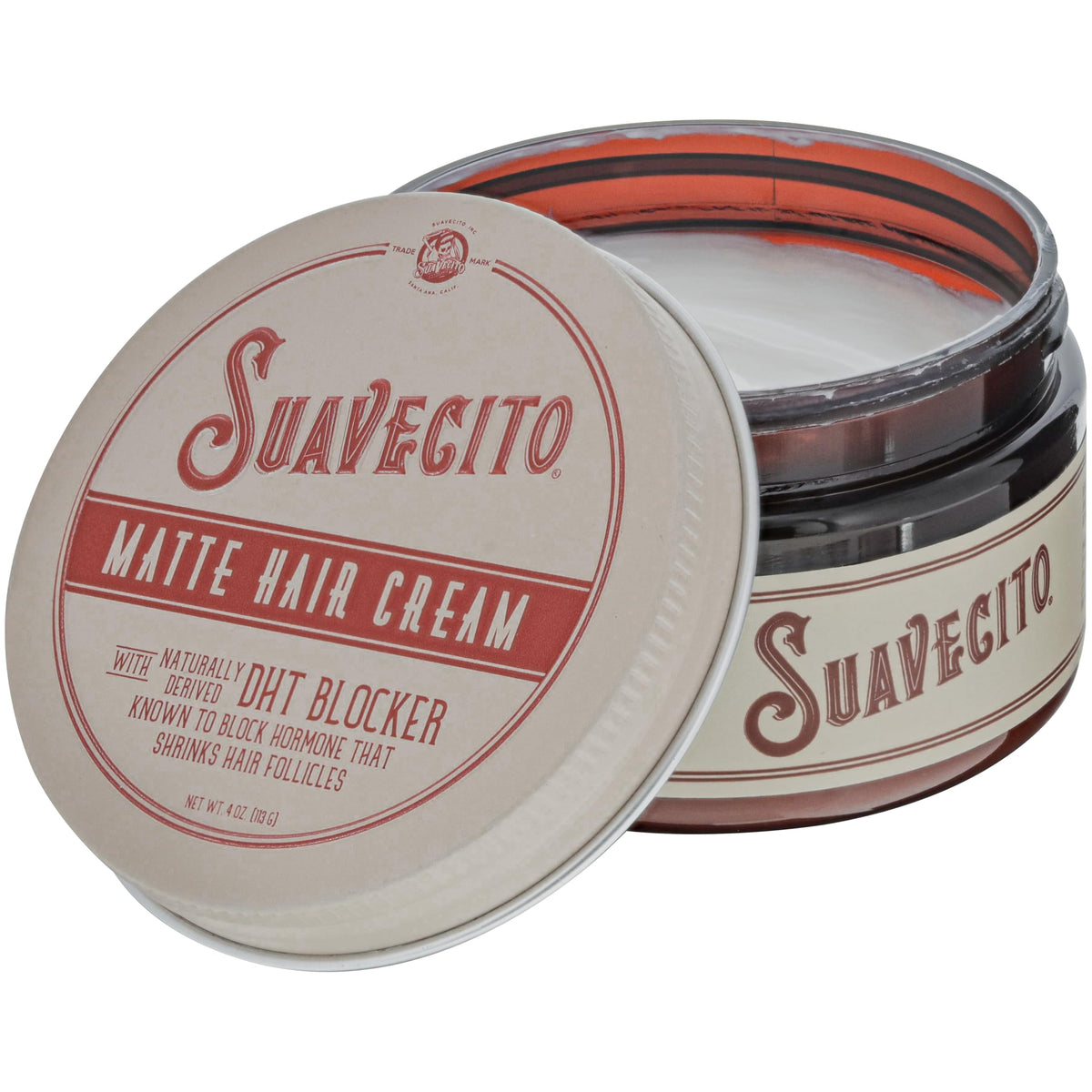 Suavecito cream in hand for scale and easy portioning