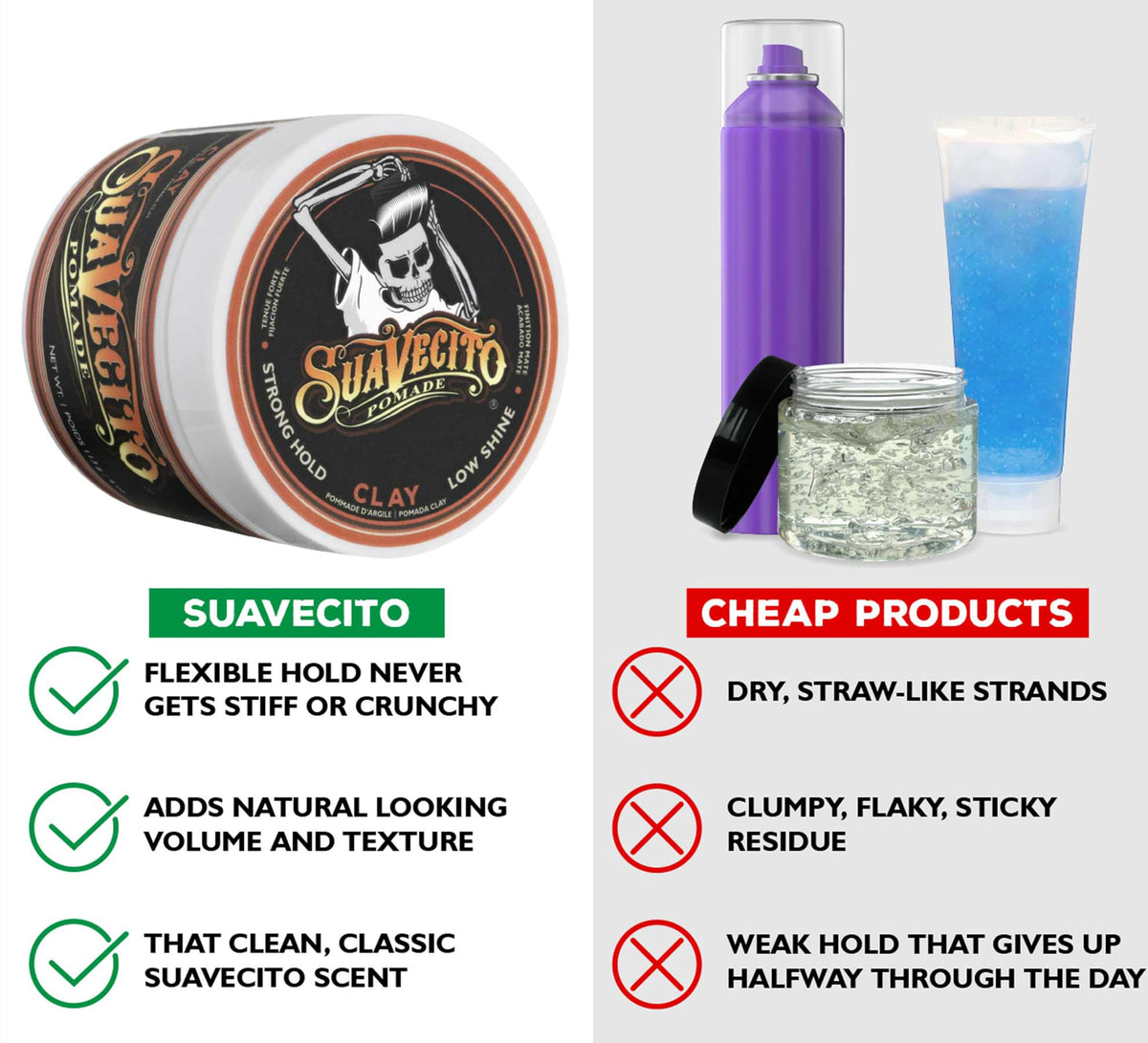 Suavecito Firme Clay applied on hand ready-to-use demonstrating easy application