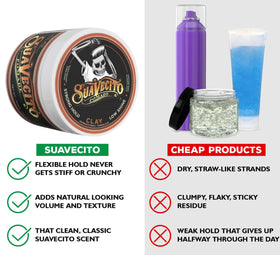 Suavecito Firme Clay applied on hand ready-to-use demonstrating easy application