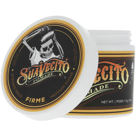 Suavecito Firme label and ingredients on tin indicating trusted quality