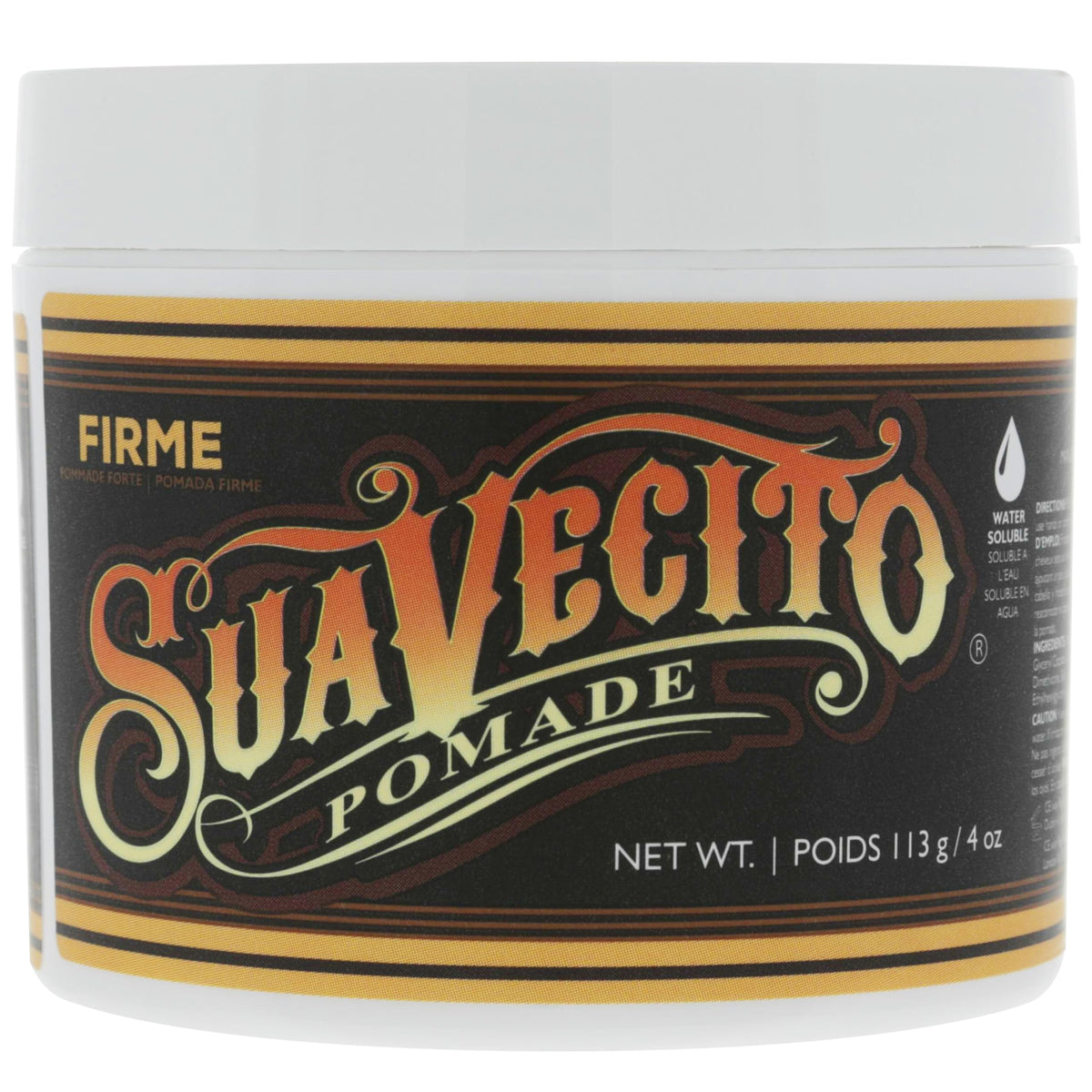 Close-up side part held by Suavecito Firme showing neat definition benefit