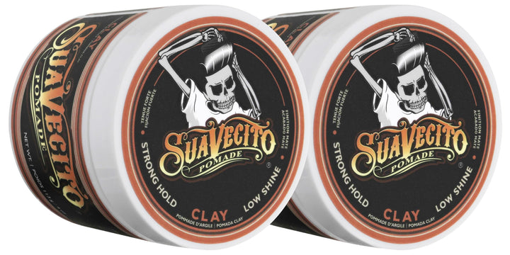 Suavecito front packaging showing two 4 oz jars and product branding for reliable styling