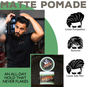 Hands scooping Suavecito pomade demonstrating effortless styling and control