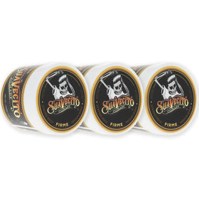 Suavecito front packaging showing three tins and product identity for easy buying