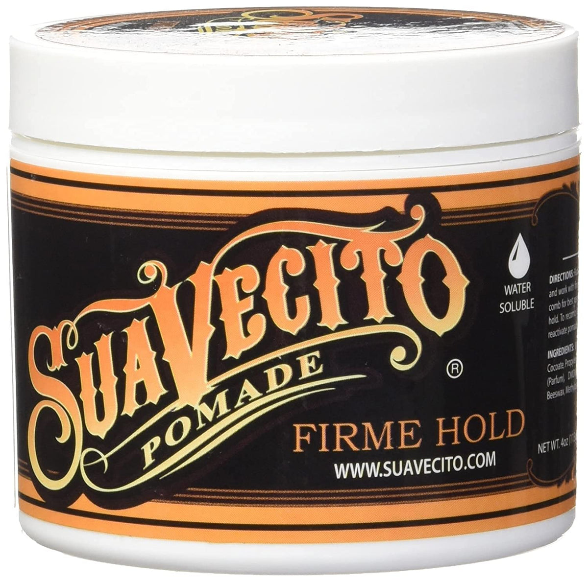 Suavecito open jar showing creamy texture and easy comb in benefit