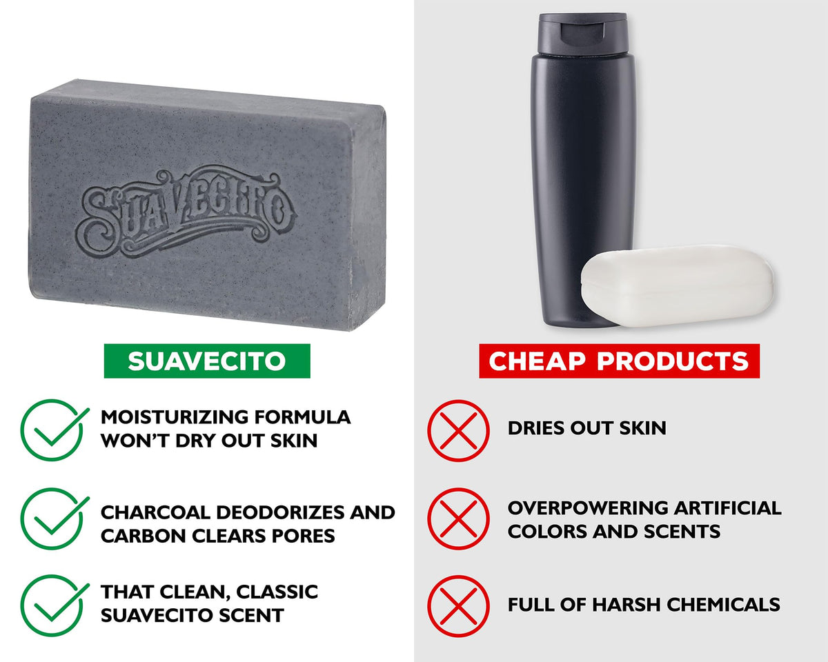 Suavecito 6 oz bar beside ruler showing true size and portability benefit
