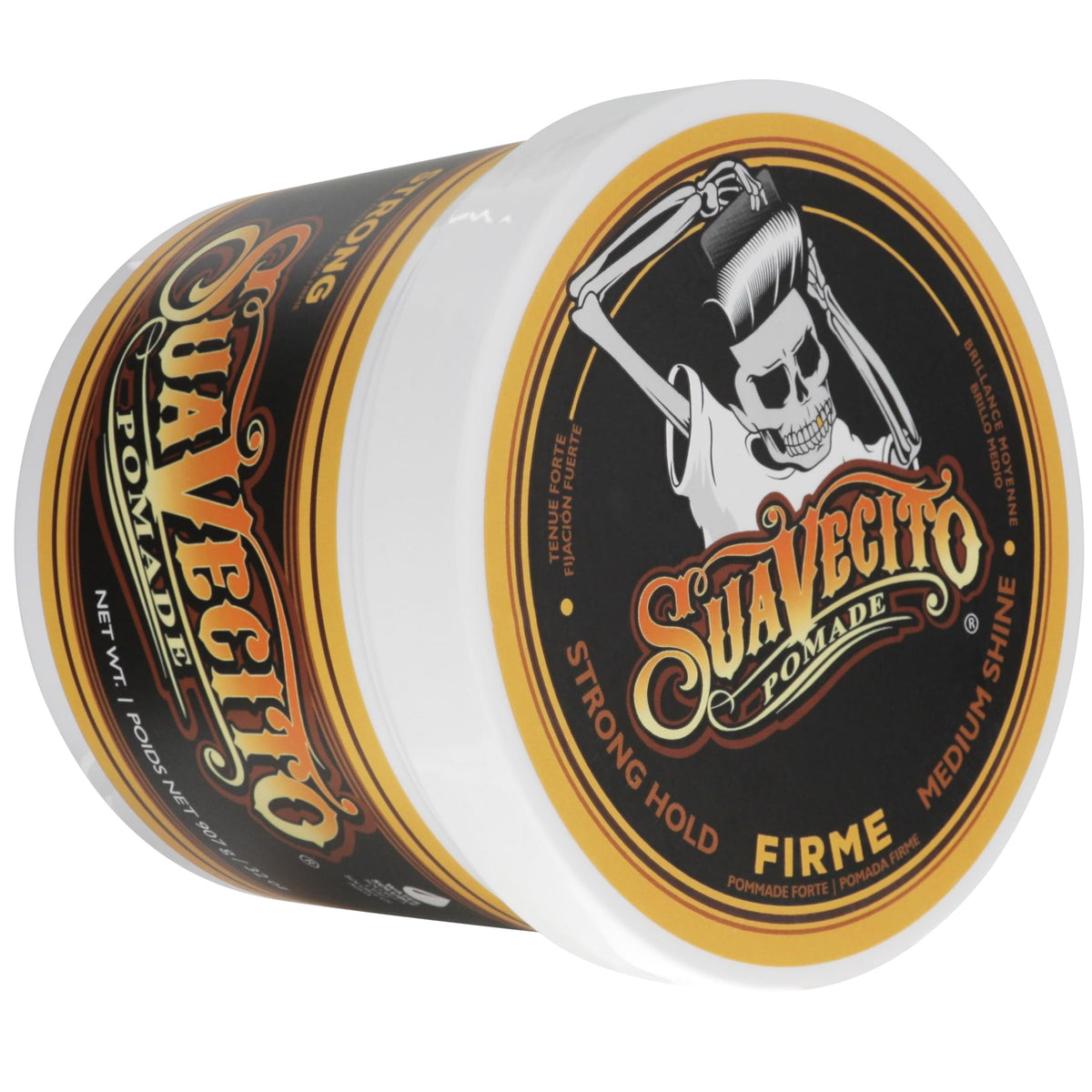Suavecito styled slicked-back hair in lifestyle setting for polished look