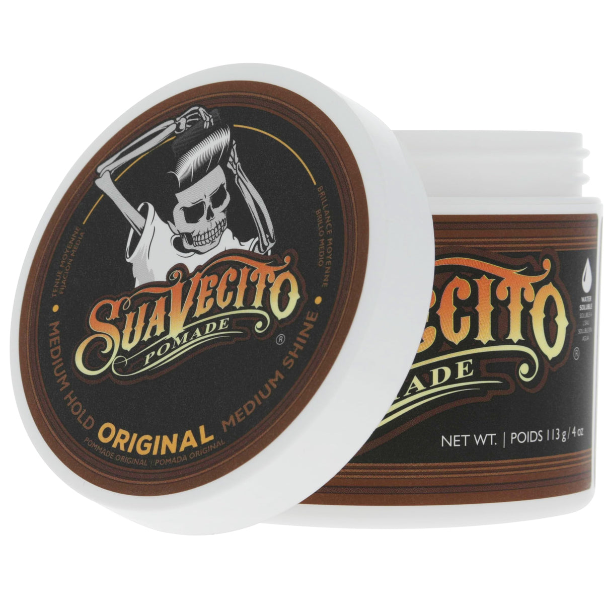 Suavecito rinsing from hair under water showing easy washout benefit