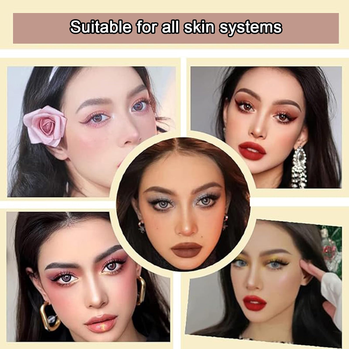 SUBAOQI lifestyle image of evening eye makeup showing luminous shimmer and long-wear benefit