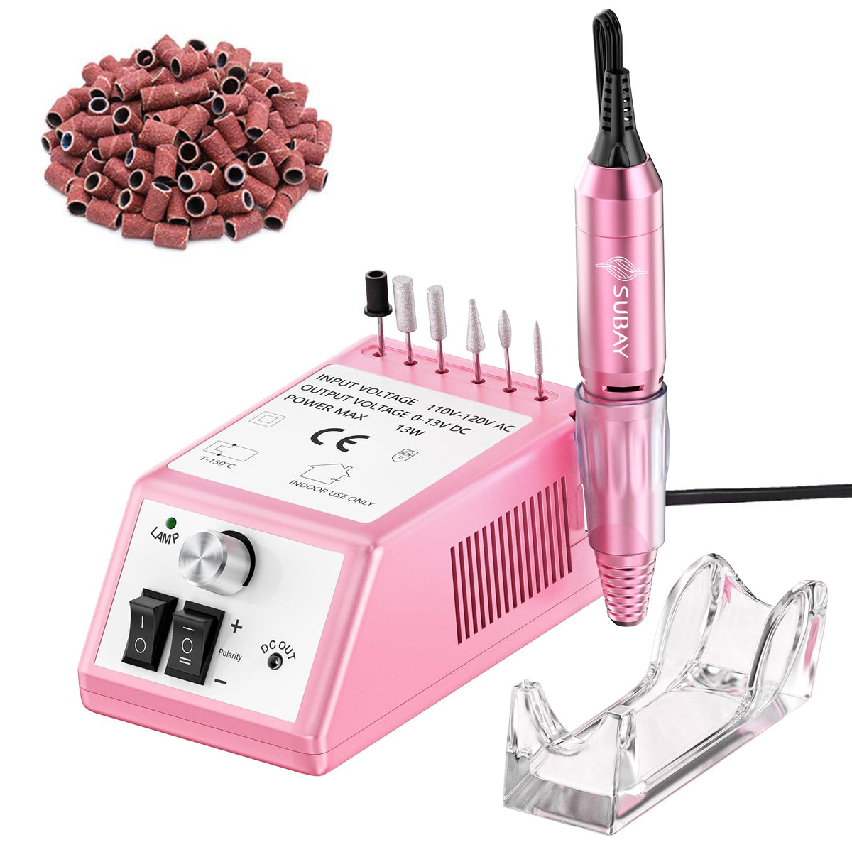 SUBAY front view pink unit showing controls and benefits of adjustable speed