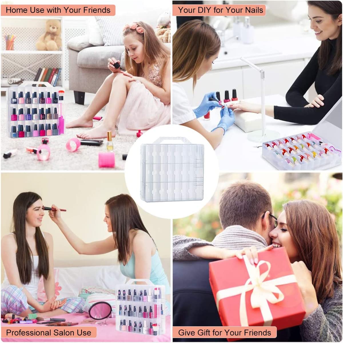 SUBAY on a makeup table creating tidy, dust-free beauty workspace