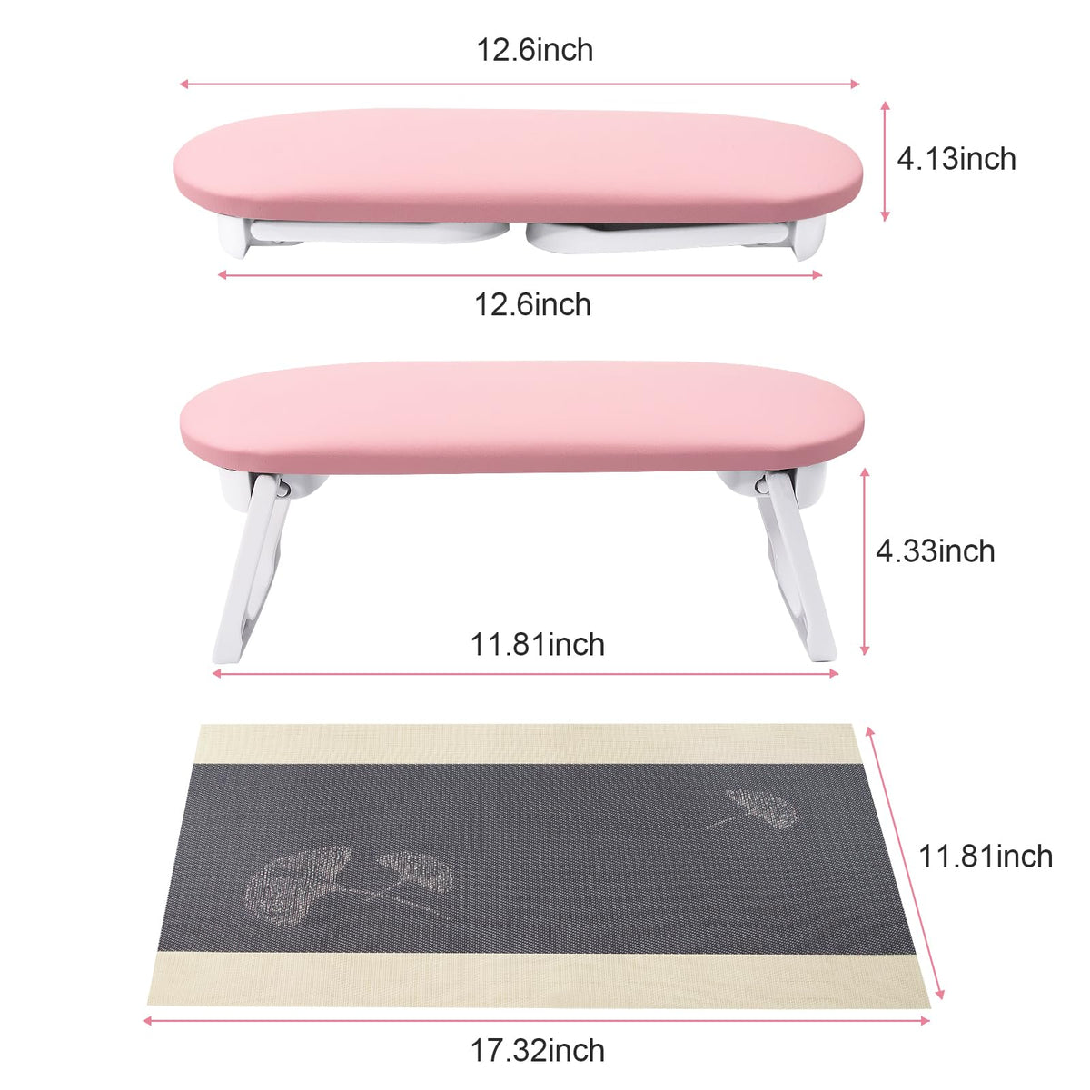 SUBAY scale comparison next to nail lamp showing space-saving size and compatibility