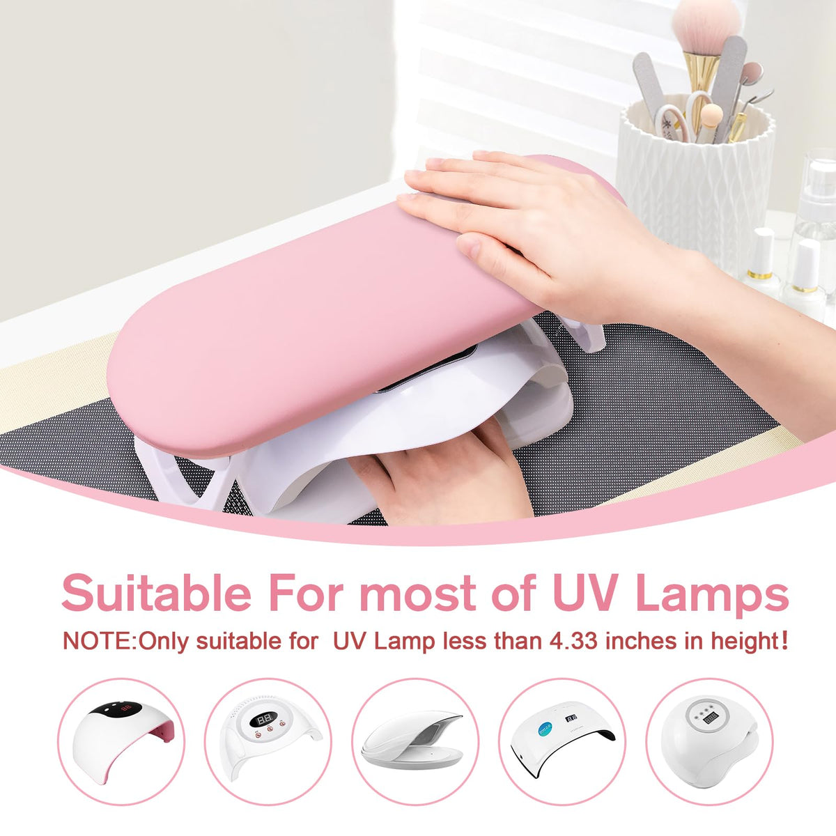 SUBAY side profile unfolded cushion demonstrating ergonomic hand support