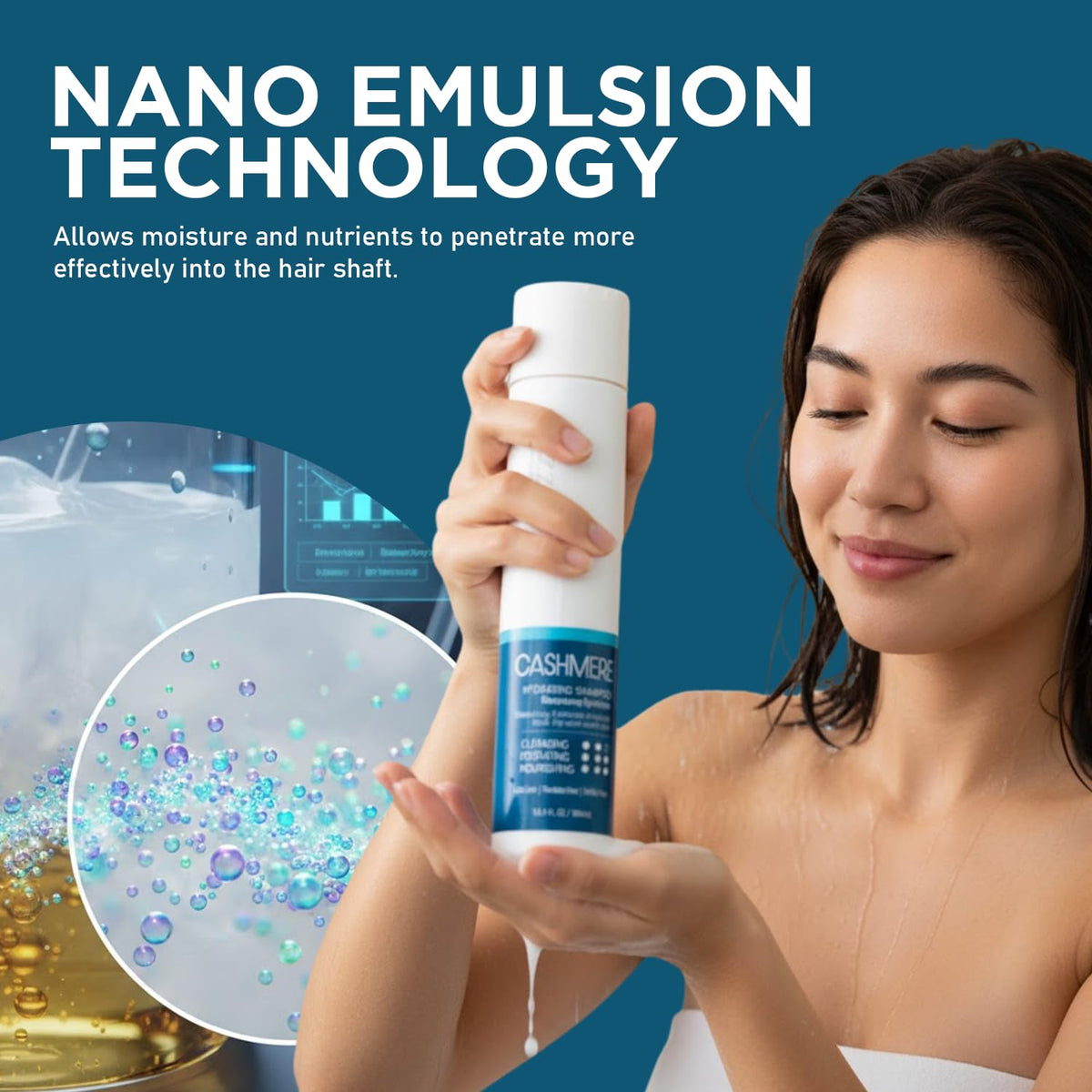 SUDZZFX shampoo being squeezed showing rich lather benefit