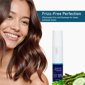 SUDZZFX Zenyth bottle beside hair extensions illustrating extension-safe formula