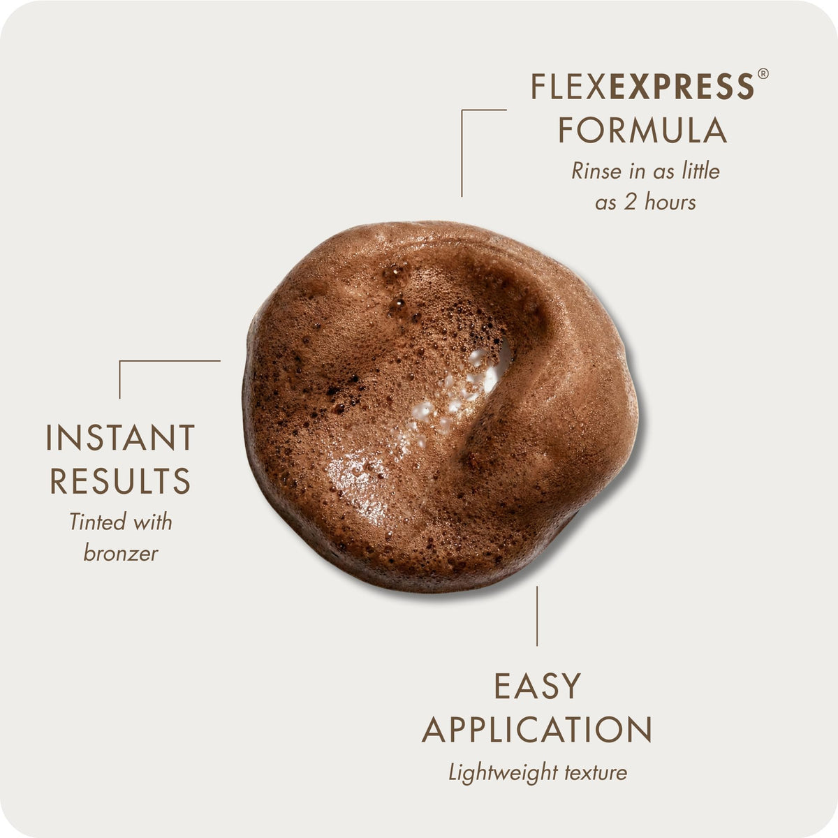 SUGARED + BRONZED mousse texture close-up showing airy, spreadable formula