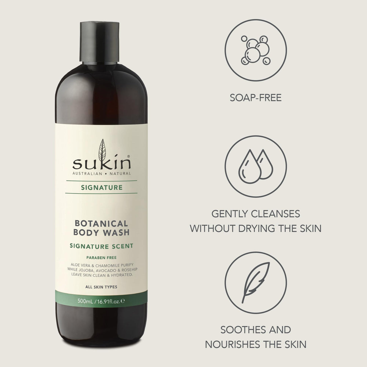 Sukin close-up foam texture, creamy lather for gentle moisturizing cleanse