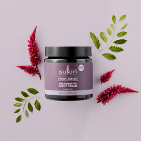 Sukin night cream in hand size comparison demonstrating 4.06 oz practicality