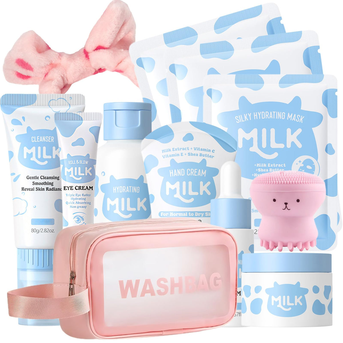 Sulily front packaging showing milk theme and full 12-piece set for cheerful routine