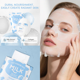 Sulily hydrating mask applied on a teen model demonstrating soothing weekly care