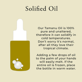 Sulina Shop tamanu oil massaged into scalp showing nourishment and scalp care benefit