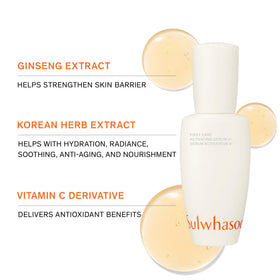 Sulwhasoo activating serum pipette dispensing product to improve absorption benefit