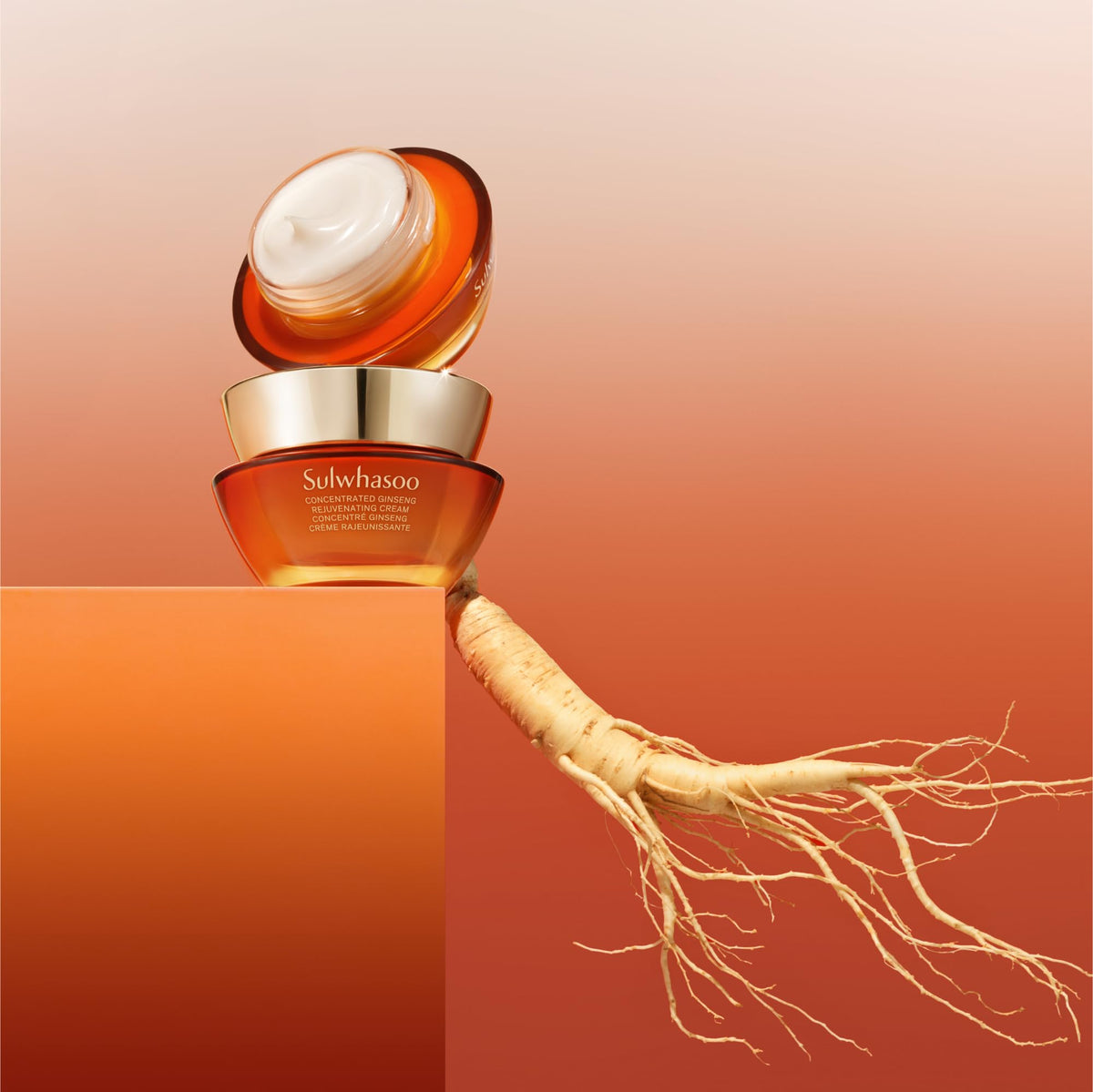 Sulwhasoo hand applying cream to skin demonstrating fast absorption and hydration