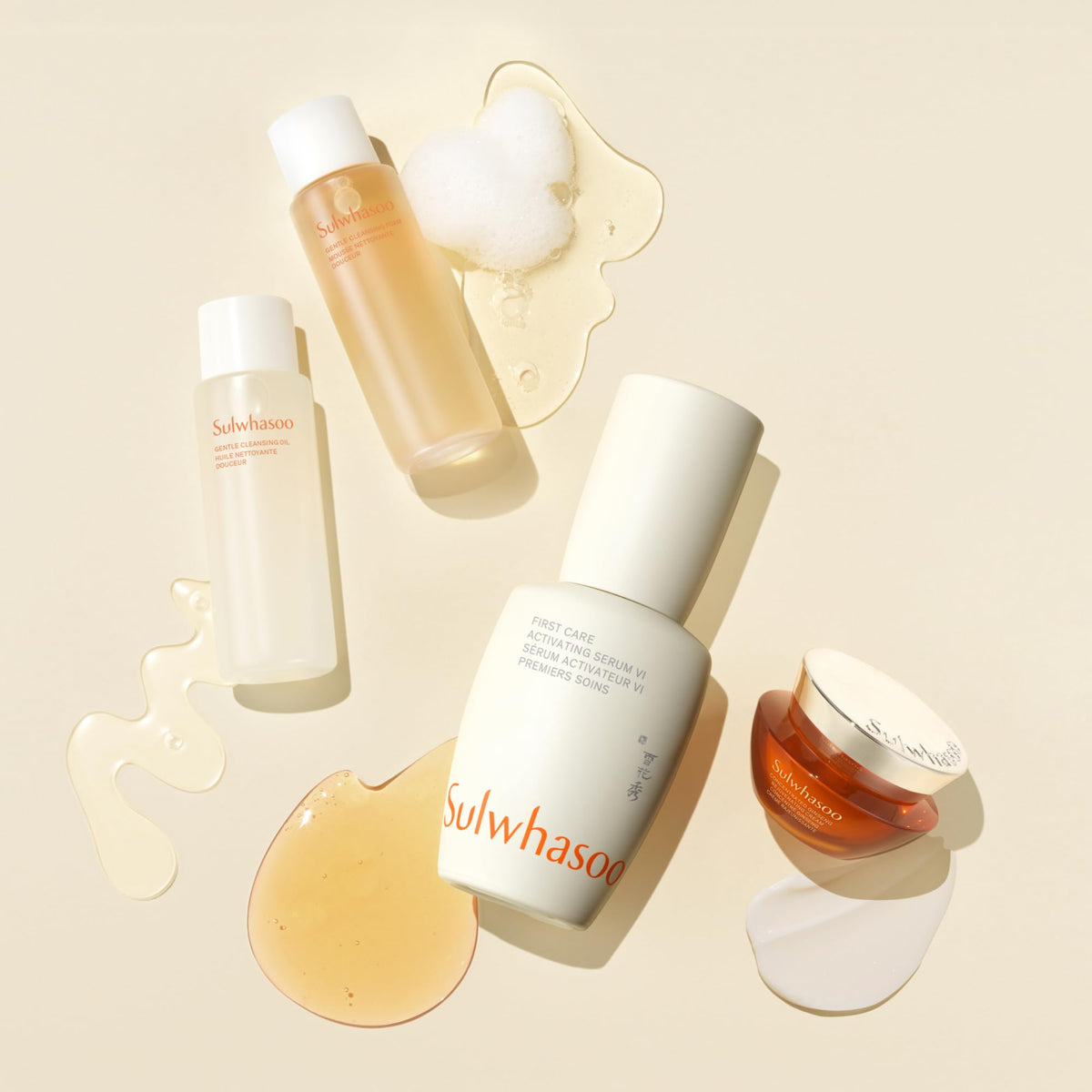 Sulwhasoo cleansing foam texture close-up showing airy lather for gentle cleansing benefit