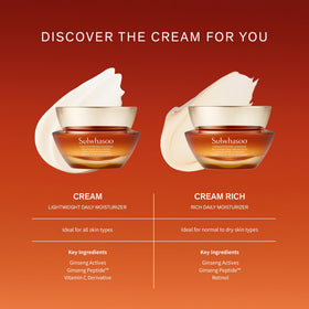 Sulwhasoo comparison of cream and cream rich textures for tailored moisture levels