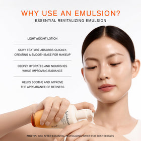 Sulwhasoo emulsion size comparison with hand for scale and portability