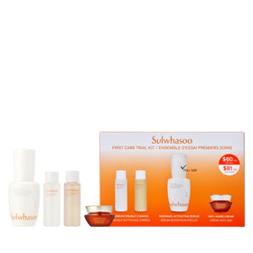 Sulwhasoo trial kit front packaging showing full travel set and easy routine