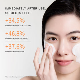 Sulwhasoo foam lather on hand demonstrating gentle, cushioning bubbles