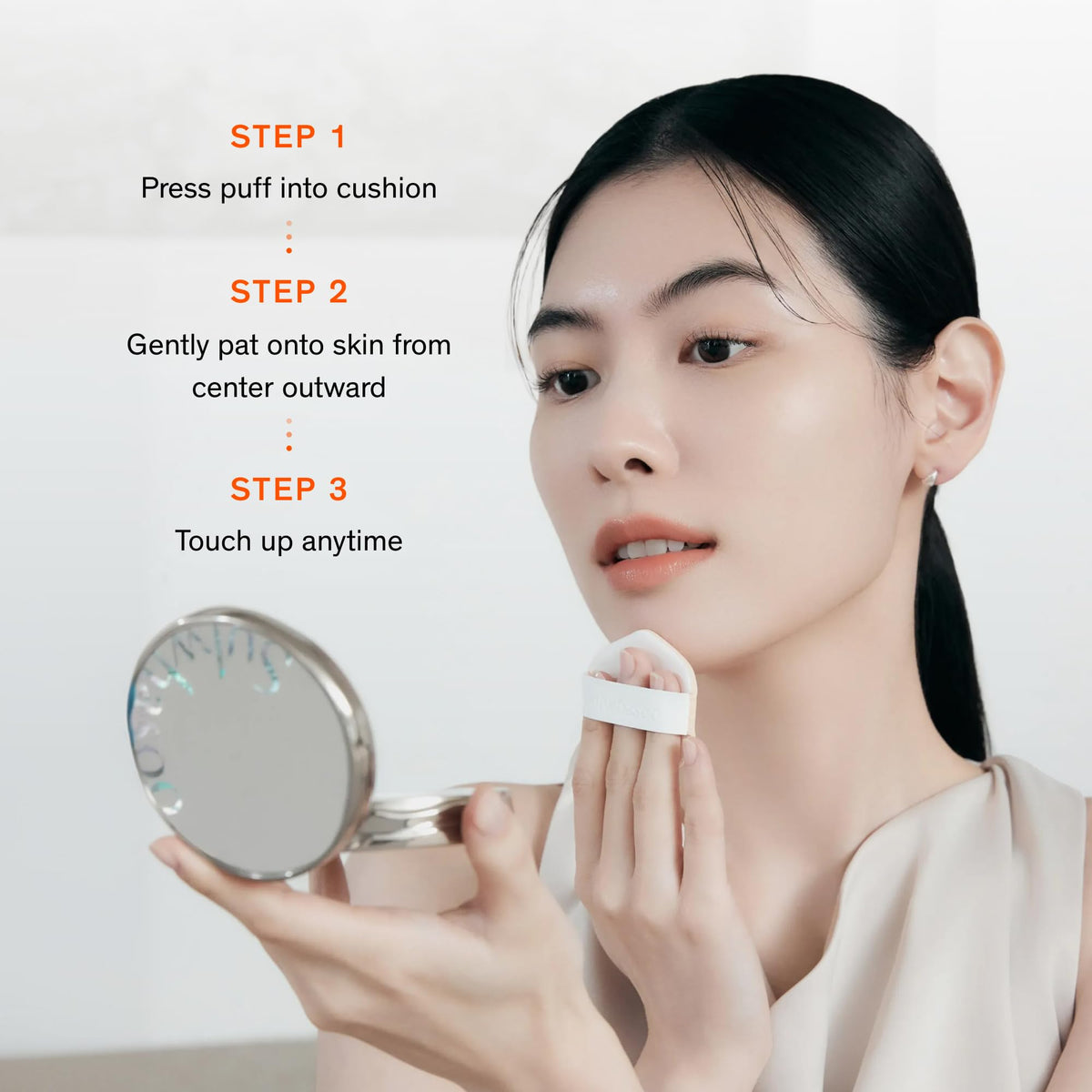 sulwhasoo lifestyle morning routine scene showing hydrated semi-matte skin finish