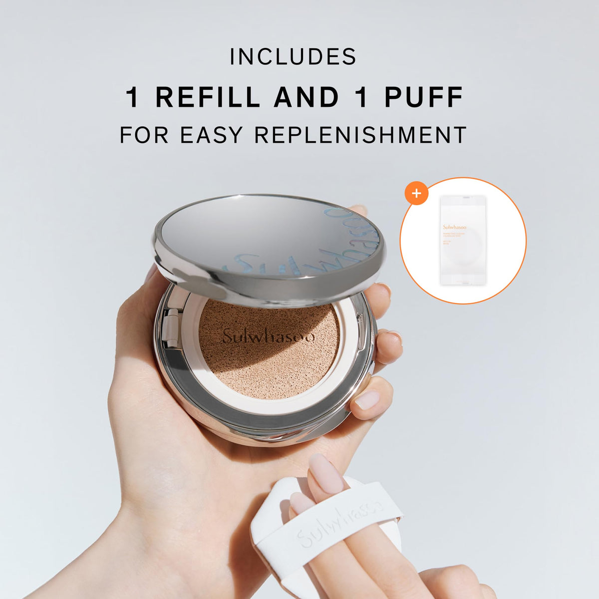 sulwhasoo water drop puff detail illustrating precise application and even coverage