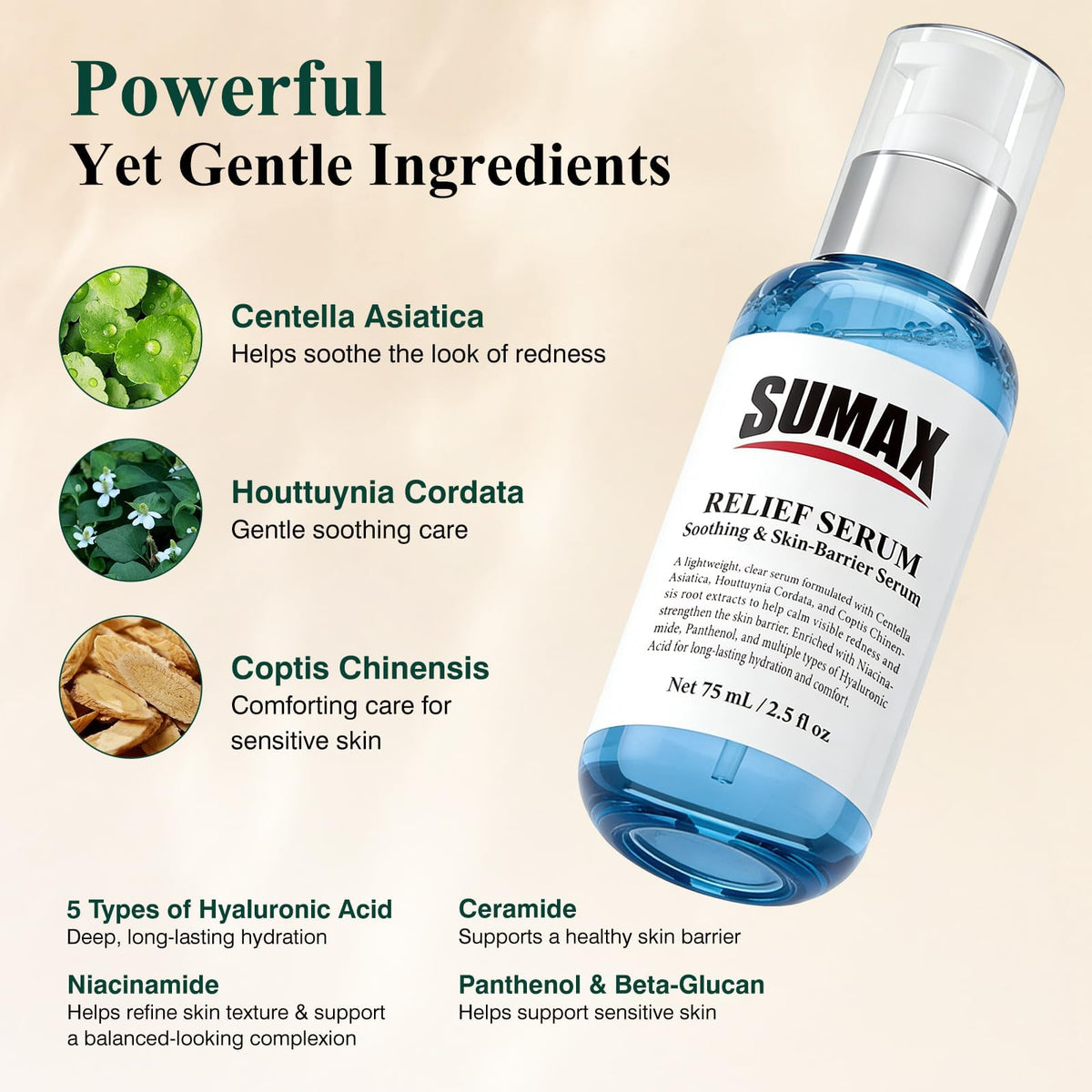 SUMAX texture droplet on hand highlighting lightweight, fast-absorbing hydration