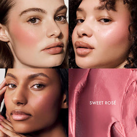 Summer Fridays swatch across forearm showing buildable Sweet Rosé color