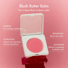 Summer Fridays texture swipe showing creamy blush balm and smooth blendability