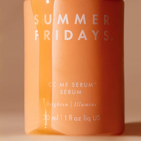 Summer Fridays serum placed on bathroom shelf promoting daily routine ease