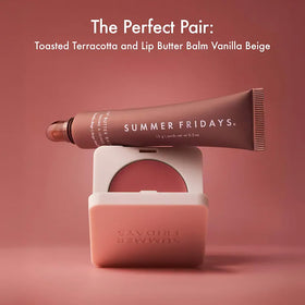 Summer Fridays cheek swatch on arm displaying shade payoff and buildable color benefit