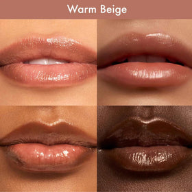 Summer Fridays lips close-up wearing Warm Beige showing natural tinted shine and softer appearance