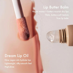 Hand swatch of Summer Fridays showing sheer Bare Sand sheen and moisturizing look
