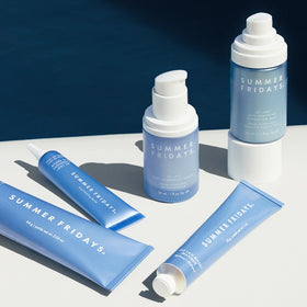 Summer Fridays before and after skin showing visible dewy, comfortable look
