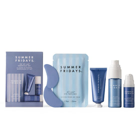Summer Fridays front packaging showing the Jet Lag Essentials travel set and compact gift appeal