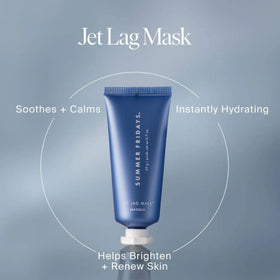 Summer Fridays Jet Lag eye patches held in hand demonstrating easy application and instant de-puffing