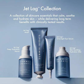 Summer Fridays serum staged in nighttime bathroom routine for evening use