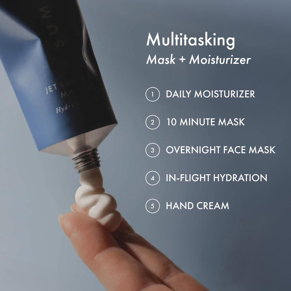 Summer Fridays gentle application around eye area demonstrating soothing hydration