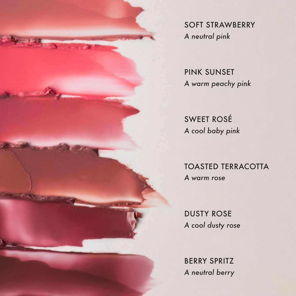 Summer Fridays lip swatch closeup demonstrating warm tint and hydrating finish benefit
