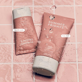 Summer Fridays in bathroom routine setting suggesting daily use benefit
