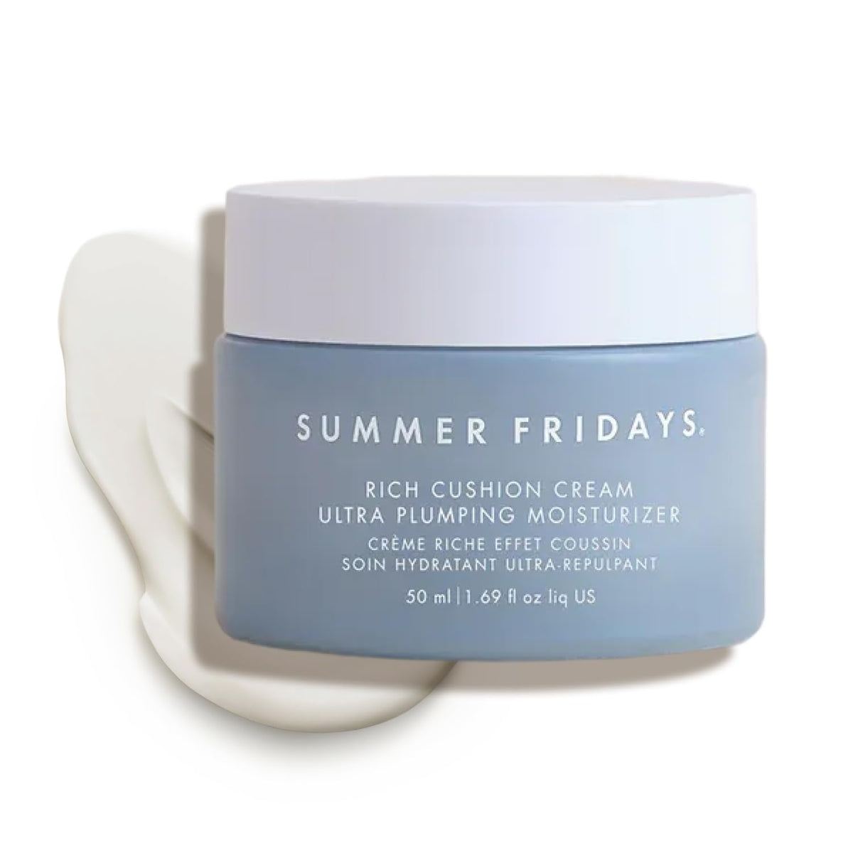 Summer Fridays jar front view showing label and compact packaging benefit: easy storage